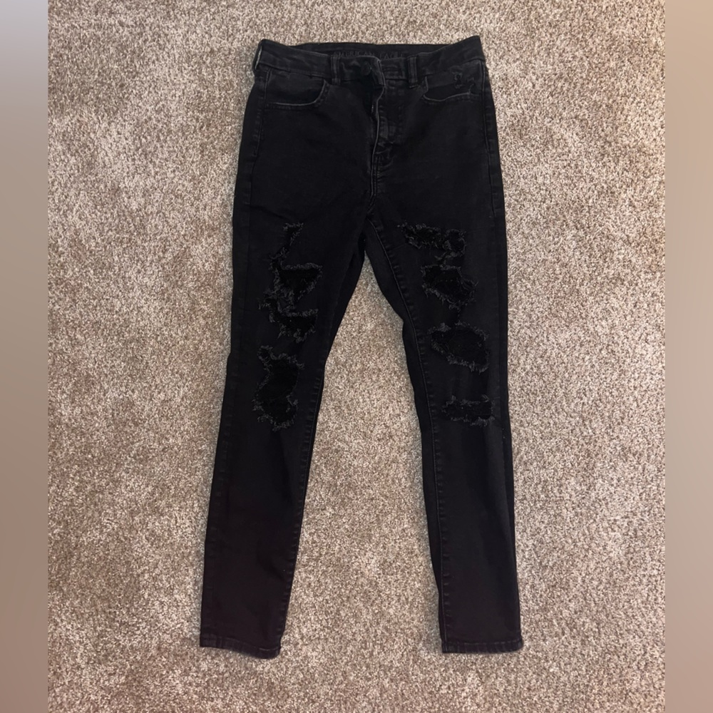 American Eagle Black Ripped Jeans
